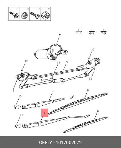  болт 1017002072 GEELY