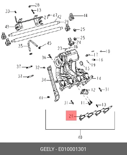 Прокладка коллектора GEELY E010001301