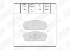 Тормозные колодки дисковые OEM OEM0413KTD