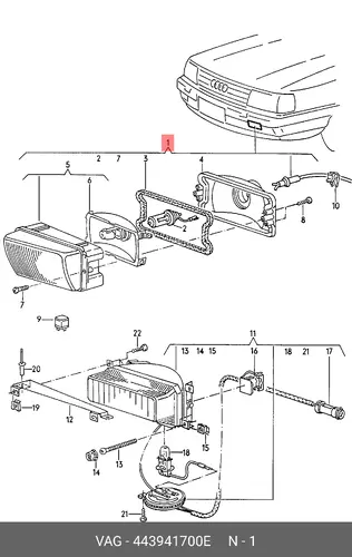 Фара противотуманная VAG 443941700E