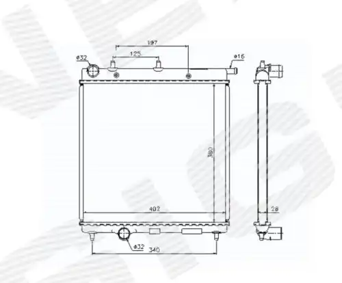 Радиатор системы охлаждения двигателя SIGNEDA RA61278