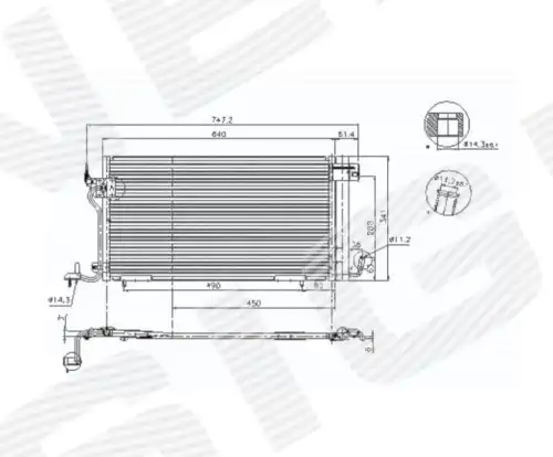 Радиатор кондиционера (конденсатор) SIGNEDA RC94321