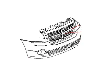 Бампер пер с отв. для галогенов DODGE CALIBER, 07 - 5183394AB