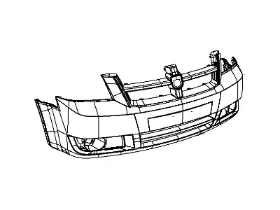 Бампер SXT с отв д галог DODGE CARAVAN, 08 - 1AG02TZZAA