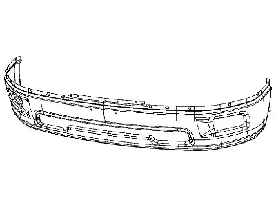 Бампер xром, с отв. для галогенов DODGE RAM, 10 - 55112609AA