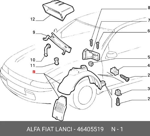 Подкрылок FIAT 46405519