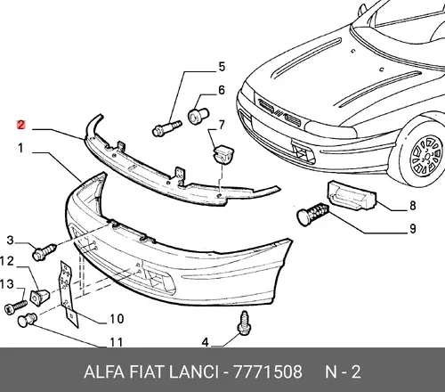 Усилитель бампера FIAT 7771508