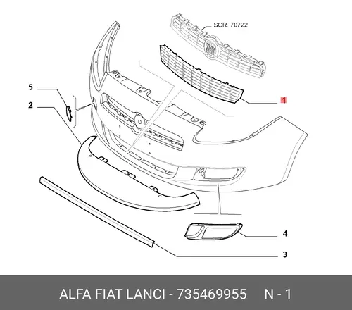 Решетка радиатора FIAT 735469955