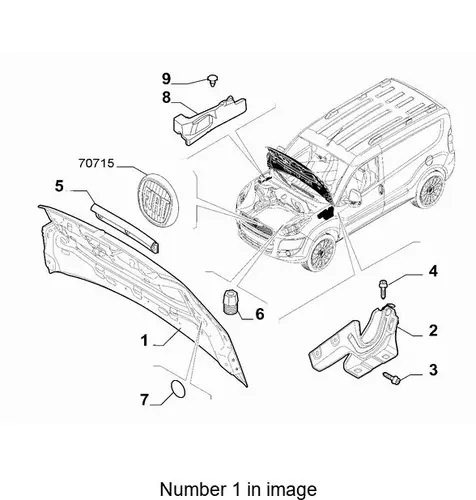 Капот FIAT DOBLO, 09 - 51810378