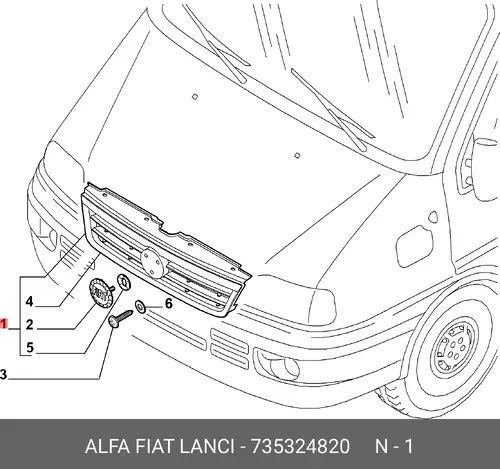 Решетка радиатора FIAT 735324820