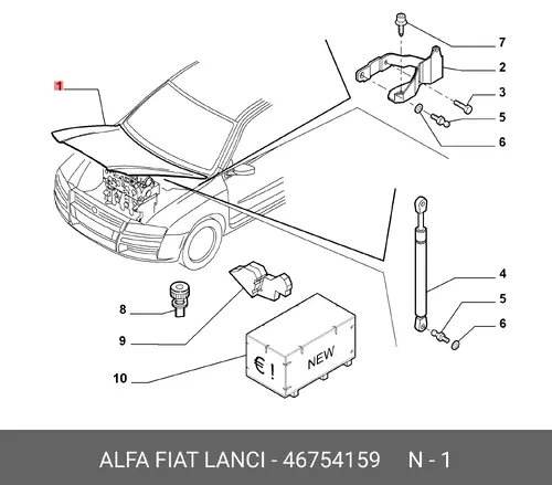 Капот FIAT STILO, 01 - 46754159