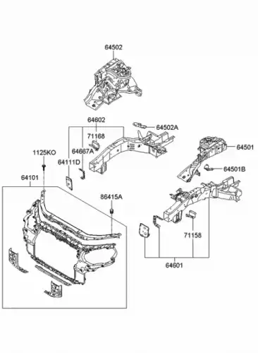 ПАНЕЛЬ ПЕРЕДНЯЯ 641010W000 HYUNDAI