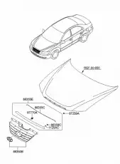 Решетка радиатора HYUNDAI / KIA 863503K600