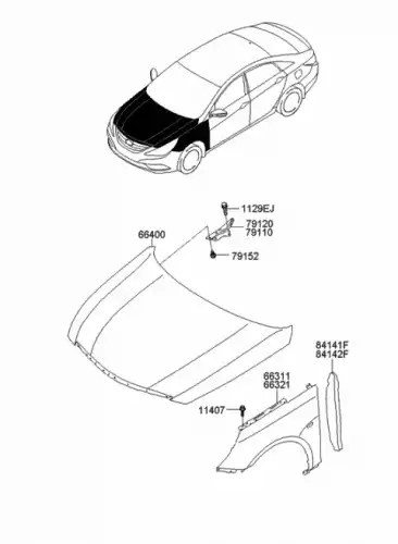 КАПОТ 664003Q000 HYUNDAI