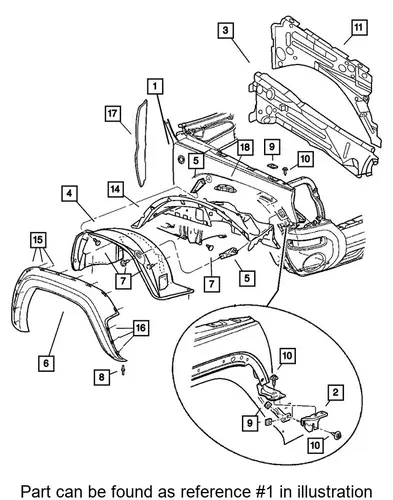 Крыло JEEP 55177100AE