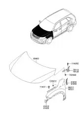 Капот KIA SORENTO, 09 - 664001U000