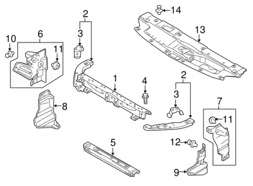  Панель суппорта радиатора нижняя - 5256B516 MITSUBISHI