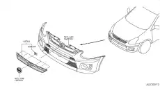 Решетка радиатора NISSAN 623101VK0A