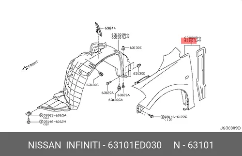 Крыло NISSAN 63101ED030