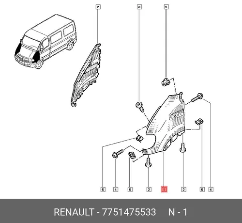 Крыло RENAULT 7751475533