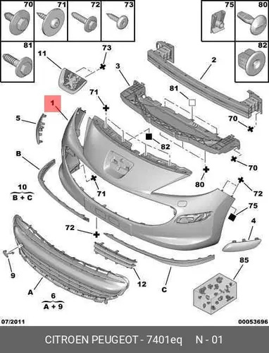 ПЕРЕДНИЙ БАМПЕР 7401 EQ PSA