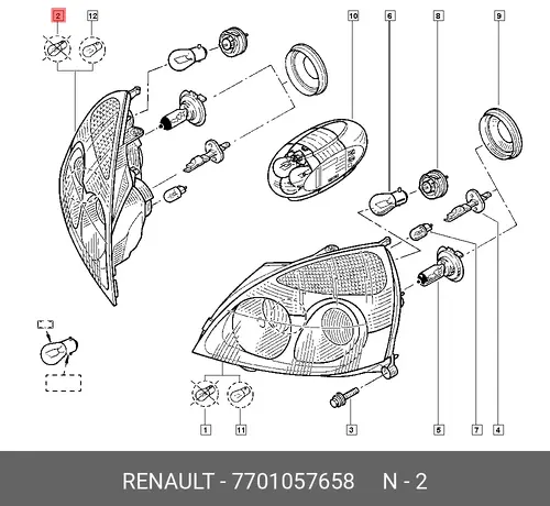 Фара RENAULT 7701057658