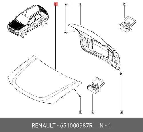 КАПОТ RENAULT DUSTER 651000987R