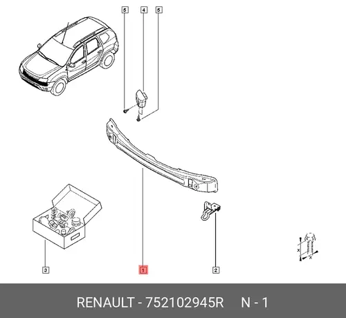 Усилитель бампера RENAULT 752102945R