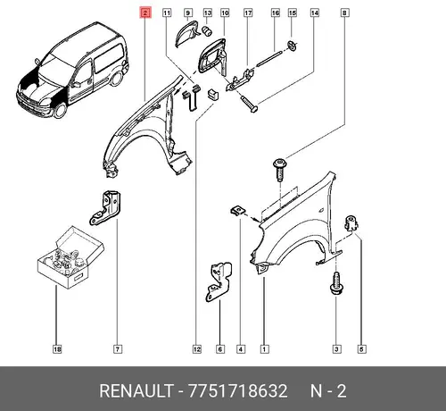 Крыло RENAULT 7751718632