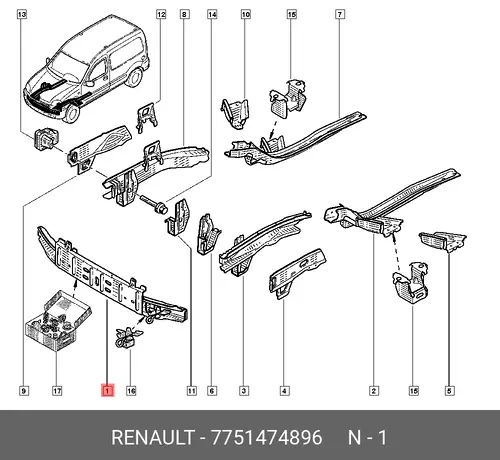 7751474896 ТРАВЕРСА RENAULT