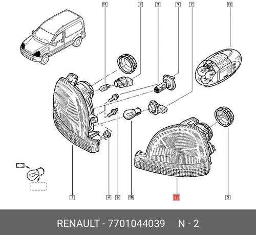 Фара RENAULT 7701044039