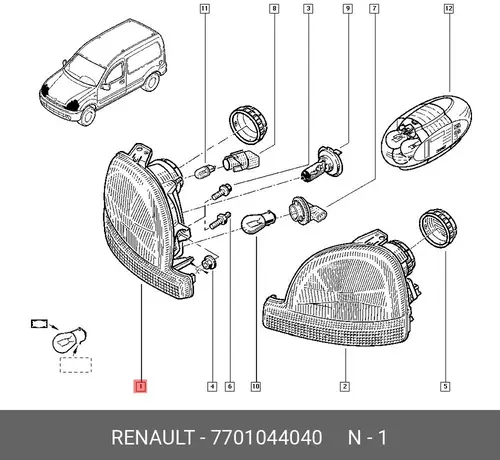 Фара RENAULT 7701044040