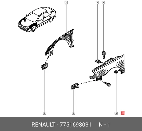 Крыло RENAULT 7751698031