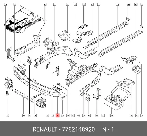 ПОПЕР КУЗ. ПЕР. 7782148920 RENAULT