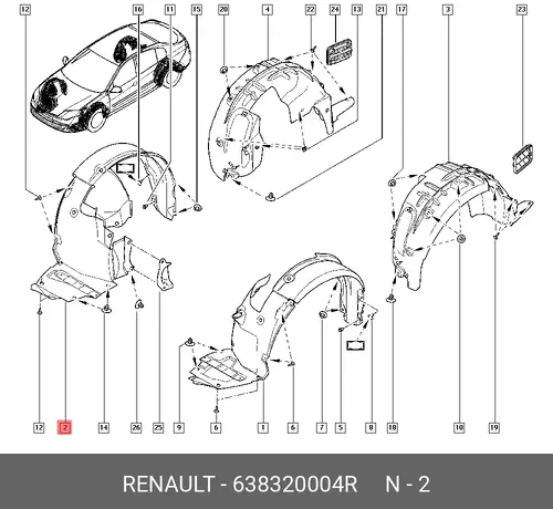 Подкрылок RENAULT 638320004R