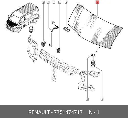 КАПОТ 7751474717 RENAULT