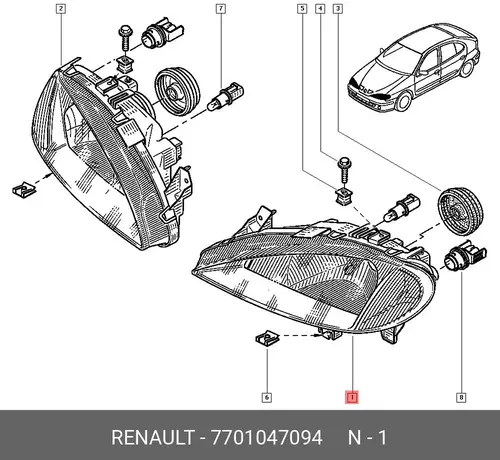 Фара RENAULT 7701047094