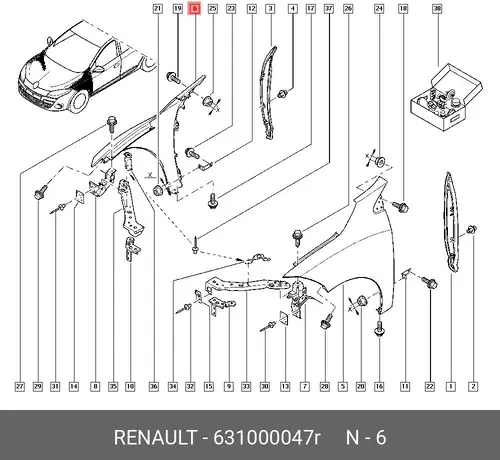 Крыло RENAULT 631000047R