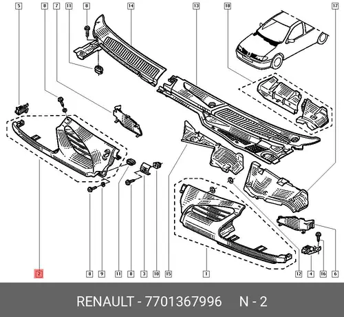 Решетка радиатора RENAULT 7701367996