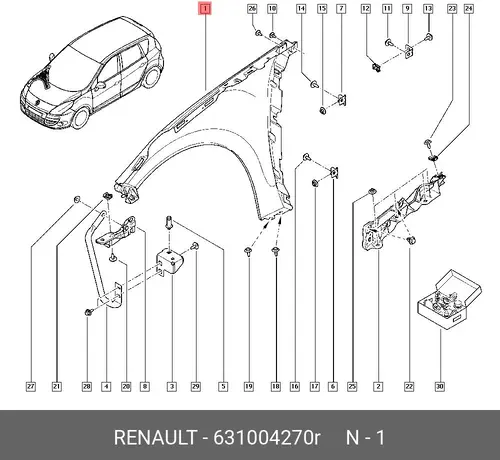 Крыло RENAULT 631004270R