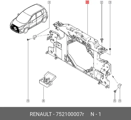 ПАНЕЛЬ КУЗОВА ПЕР. (ПЛАС) 752100007R RENAULT