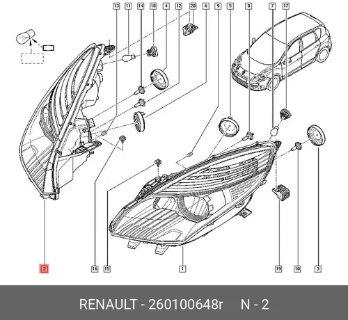 Фара RENAULT 260100648R
