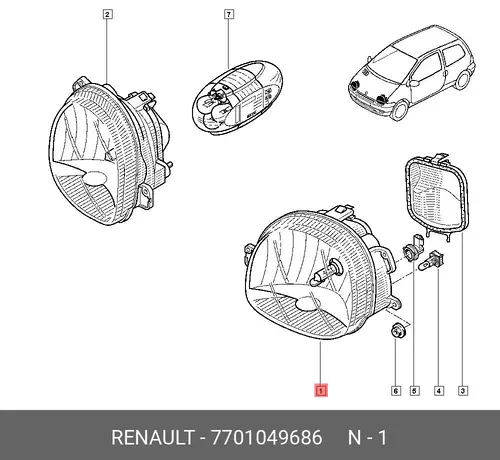 Фара противотуманная RENAULT 7701049686