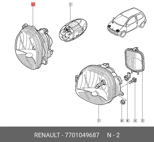Фара противотуманная RENAULT 7701049687