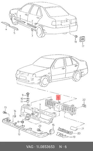 Решетка радиатора VAG 1L0853653