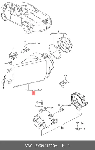 Фара противотуманная VAG 6Y0941700A
