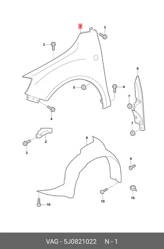 Крыло VAG 5J0821022