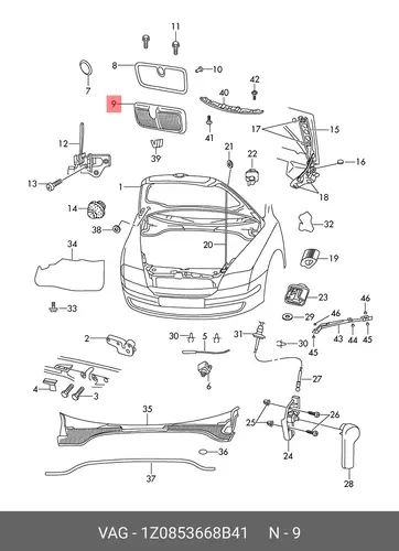 Решетка радиатора VAG 1Z0853668B41