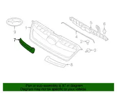 Хром на решетку SUBARU IMPREZA 12 - 91123FJ020