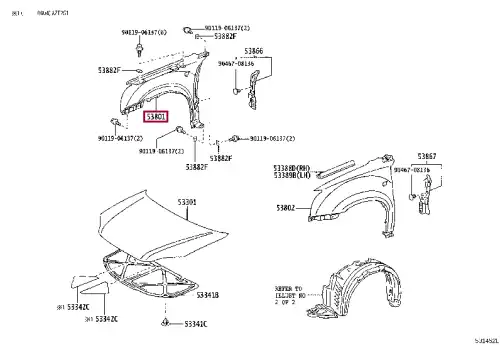 Крыло TOYOTA / LEXUS 5381105040
